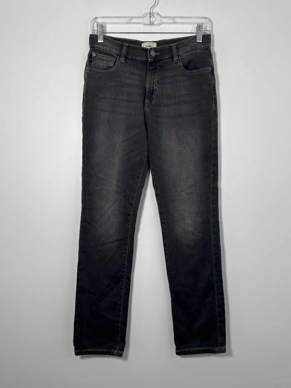 DL1961 Brady Slim Fit Straight Black Jeans Boys Size 16 Whiskering Pattern